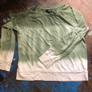 Really cute tie-dye green and white sweatshirt,